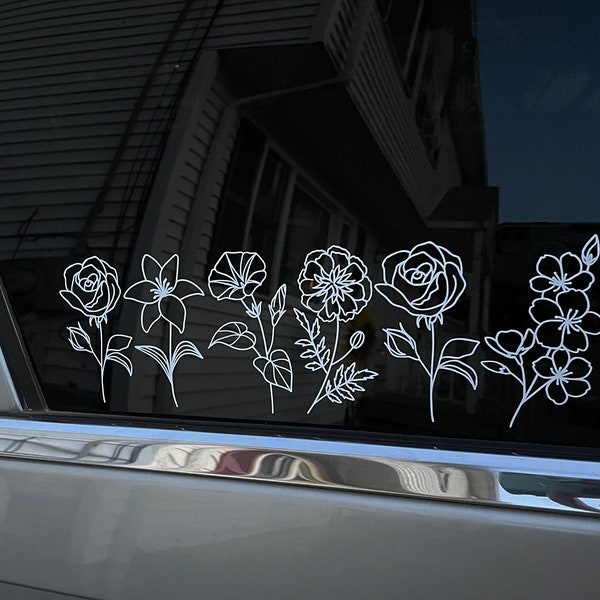 Birth Month Flower Decal, Decal for Mom, Birthday Flower Decal, Car Laptop Tumbler Decal, Stick Family, Gifts for Her