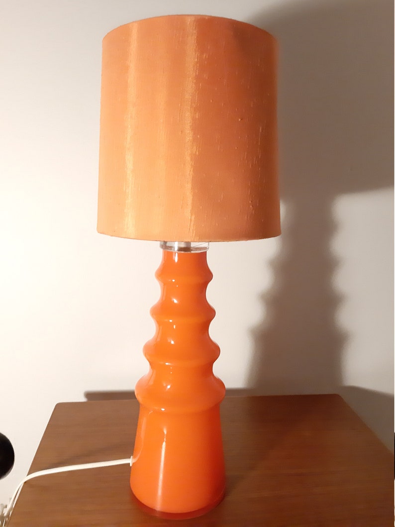 Beautiful orange lamp base in glass Hyllinge design Gert Etsy