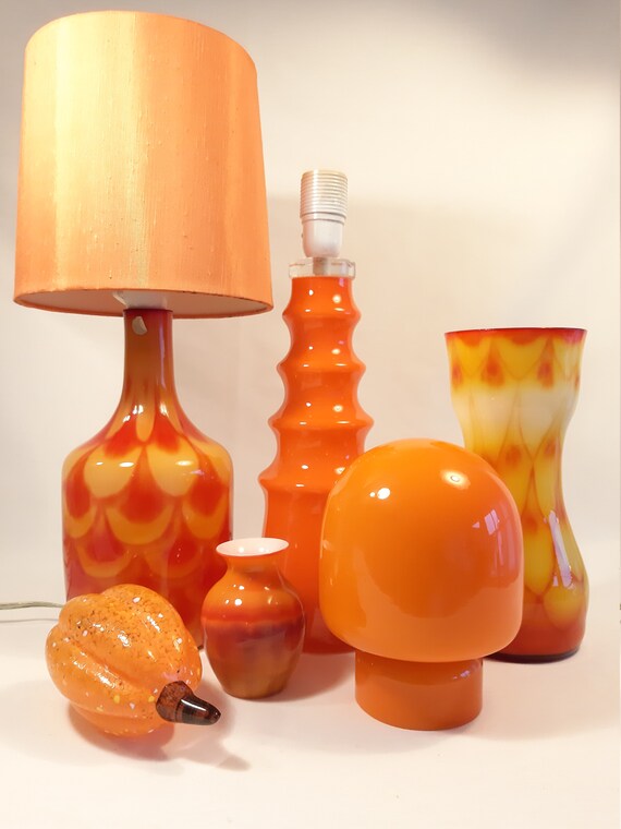 Beautiful Orange Lamp Base In Glass Hyllinge Design Gert Beautiful Orange Lamp Base In Glass, Orange Glass Lamp