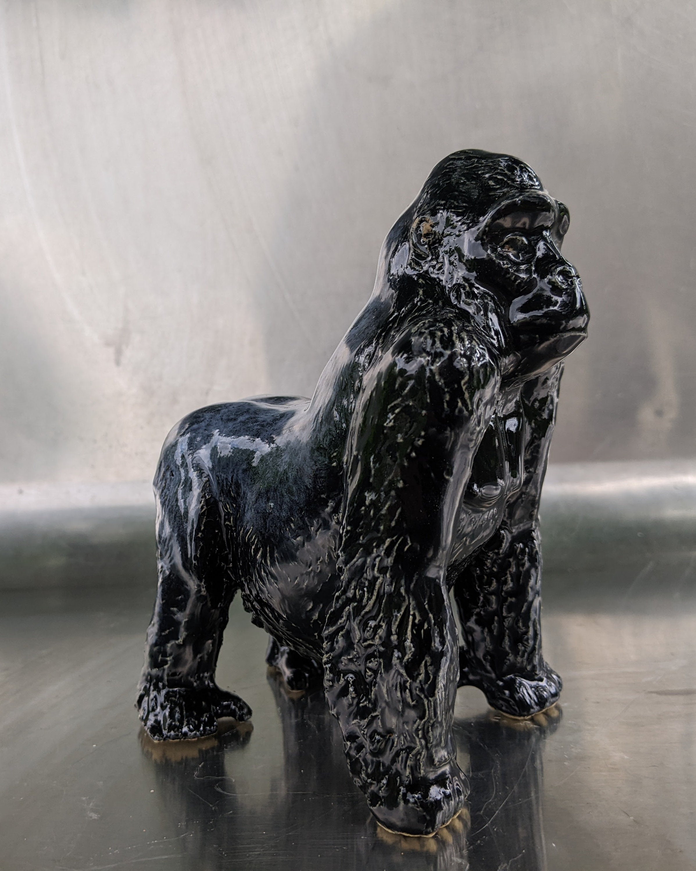 ゴリラ　オブジェ（陶器） Stoneware Ceramic Gorilla 4