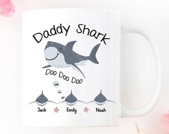 Daddy Shark Gift Personalized, Father Shark Doo Doo Doo, Dad Funny Mug Customizable, Father's Day Gift, Papa's Birthday Cup, Pappy's Mug