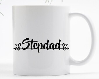 Stiefvater Geschenk Becher, Stiefvater Becher mit minimalistischem Design, Geschenke für Stiefvater, Vatertagsgeschenk, Kaffeetasse, Geburtstagsgeschenk für Stiefvater