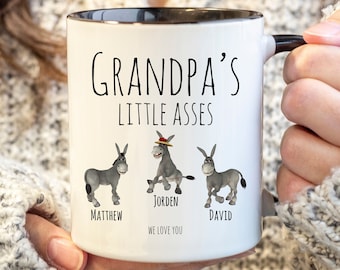 Personalized Grandpa Mug, Funny Donkey Design, Father's Day Gift