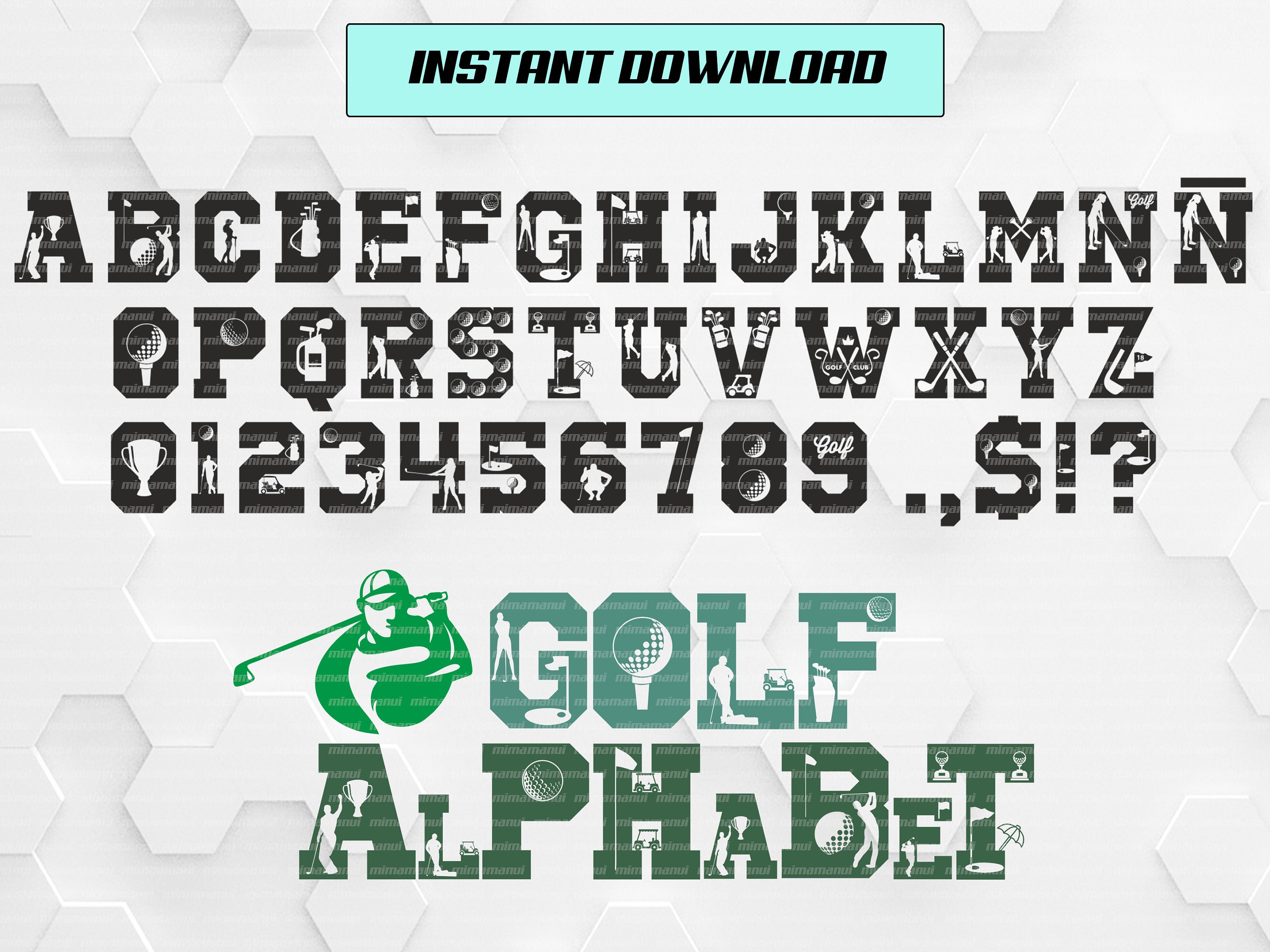 GOLF BUNDLE Golf ALPHABET Golf svg golf Alphabet svg Golf Etsy