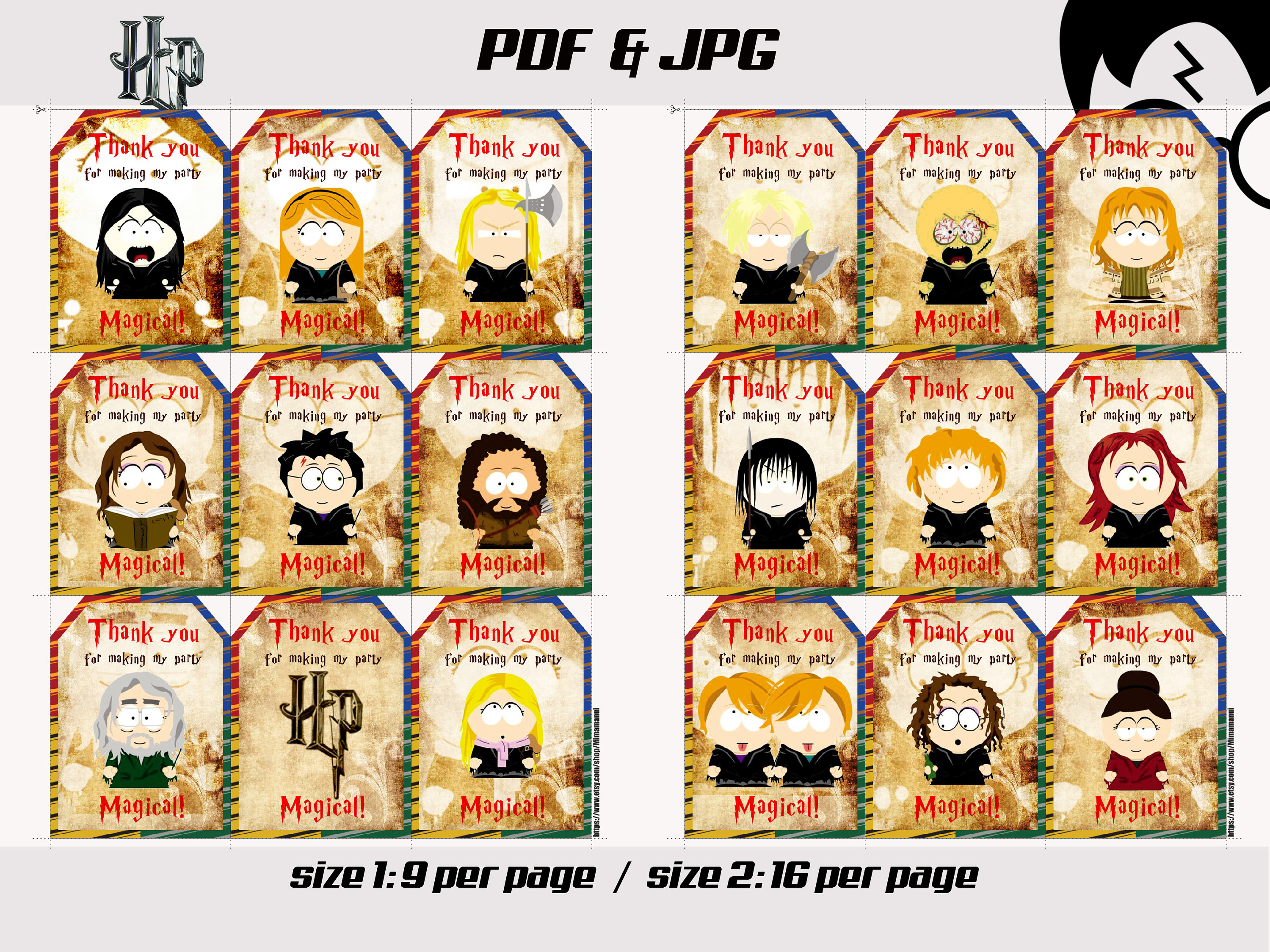 harry potter tags harry potter birthday tags harry potter etsy