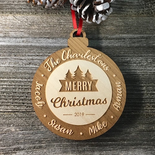 Personalized Family Christmas Tree Ornament Family of 3 - Etsy