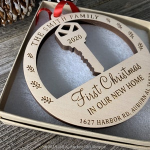 New Home Ornament, Personalized Christmas First Home Ornament, Home Key, New Home Gift For Couple, New Home Keepsake, Personalized Ornament image 5