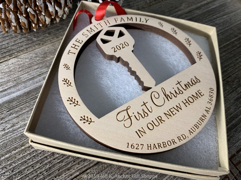 New Home Ornament, Personalized Christmas First Home Ornament, Home Key, New Home Gift For Couple, New Home Keepsake, Personalized Ornament image 5