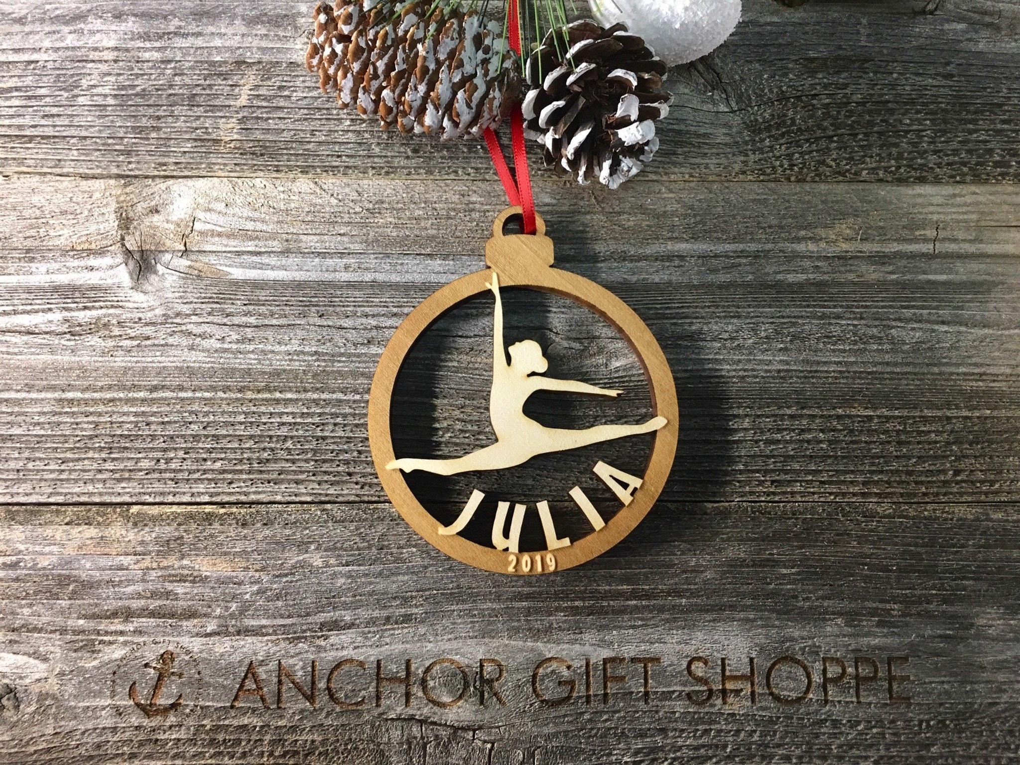 Personalized Gymnastics Ornament Gymnastics Christmas Etsy
