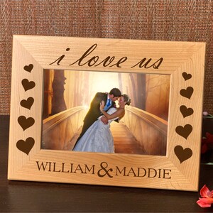 Personalized Picture Frame, Wedding Picture Frame, Picture Frame For, Wedding Gift, Engagement Gift, Valentines Day Gift, Anniversary Gifts