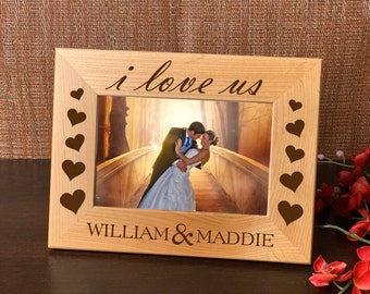 Personalized Picture Frame, Wedding Picture Frame, Picture Frame For, Wedding Gift, Engagement Gift, Valentines Day Gift, Anniversary Gifts