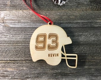 Football Helmet Personalized Christmas Ornament, Football Player Ornament, Football Coach Gift, Football Team Ornament, Sports Ornament