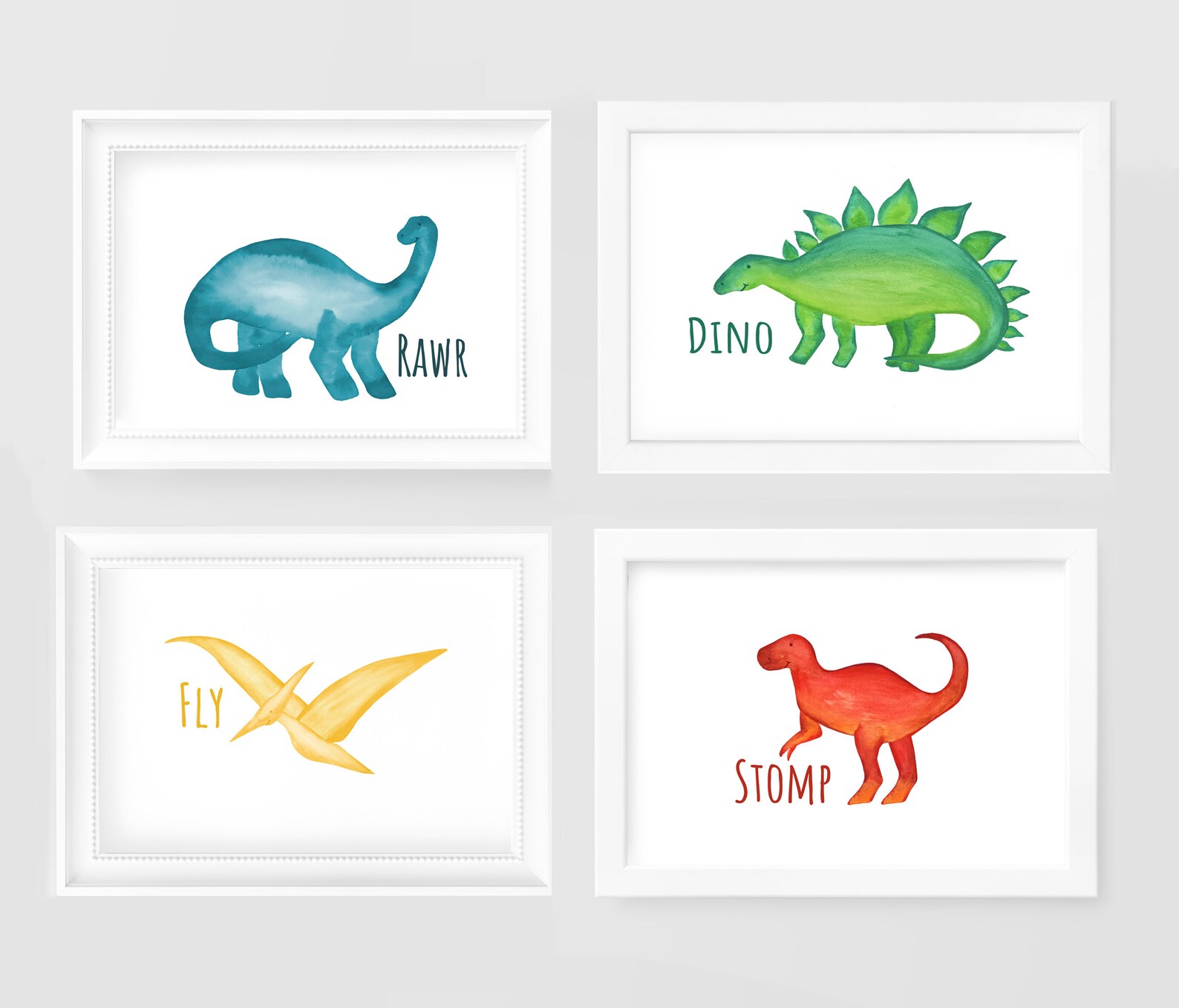 Printable Dinosaur Wall Art, Dinosaur Wall Decor, Dinosaur Nursery Art ...