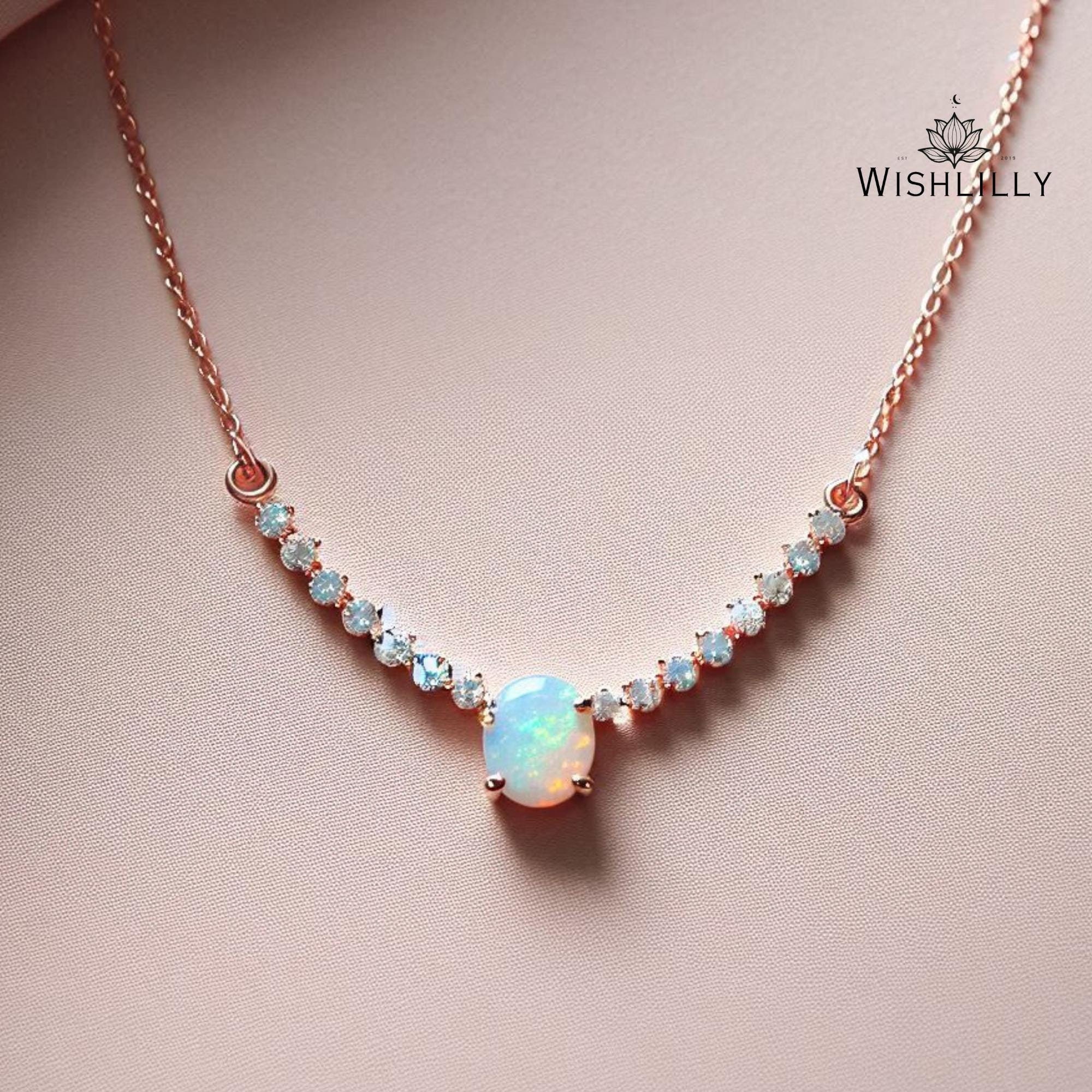 Opal tennis necklace new arrivals