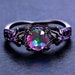 Black Gold Crystal Ring Imitation Amethyst Rings Purple Rings Dark Rings Wedding Rings Gift Rings Anniversary Rings Goth Jewelry Goth Ring 