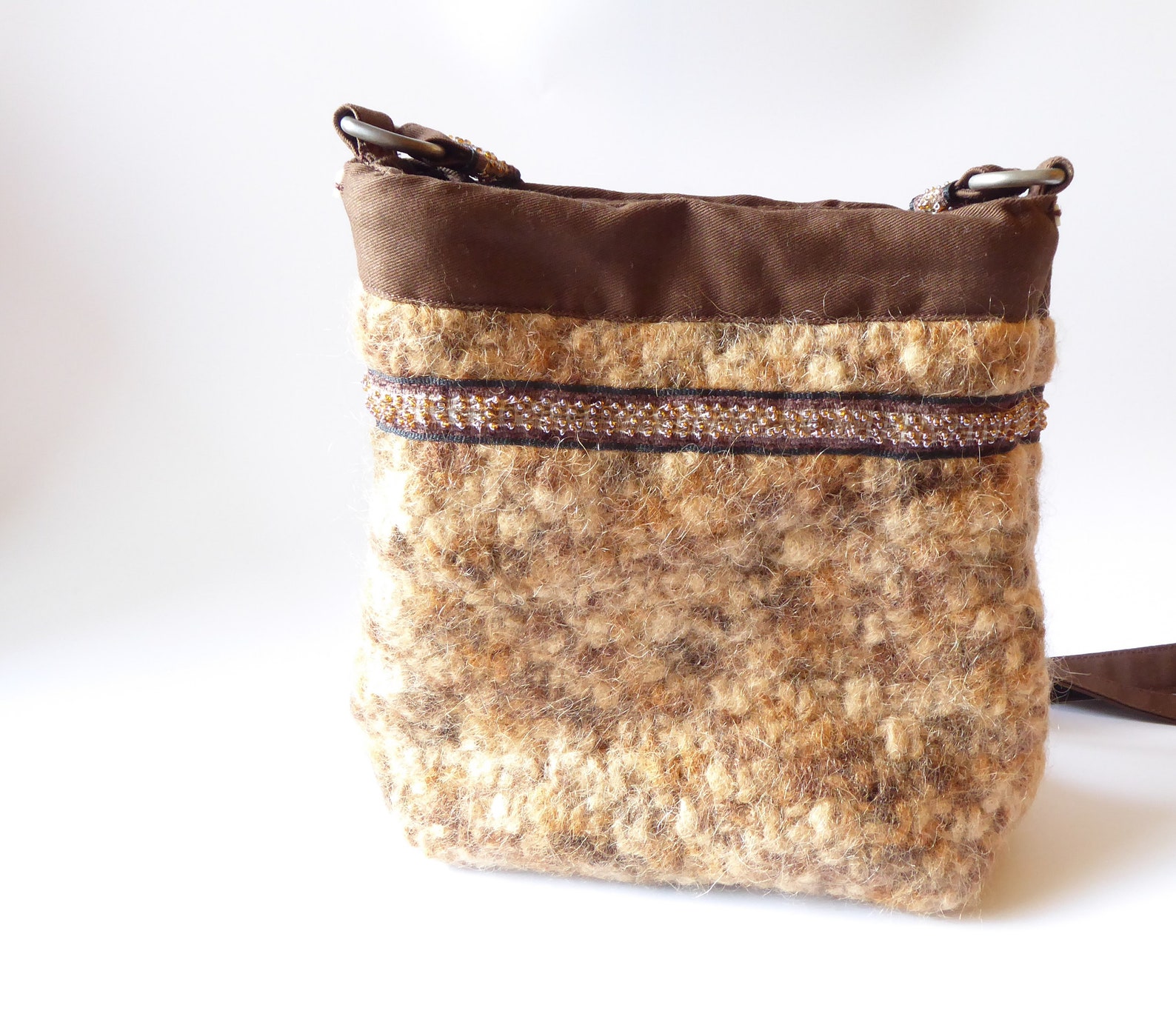Boiled Wool Shoulder Bag Etsy