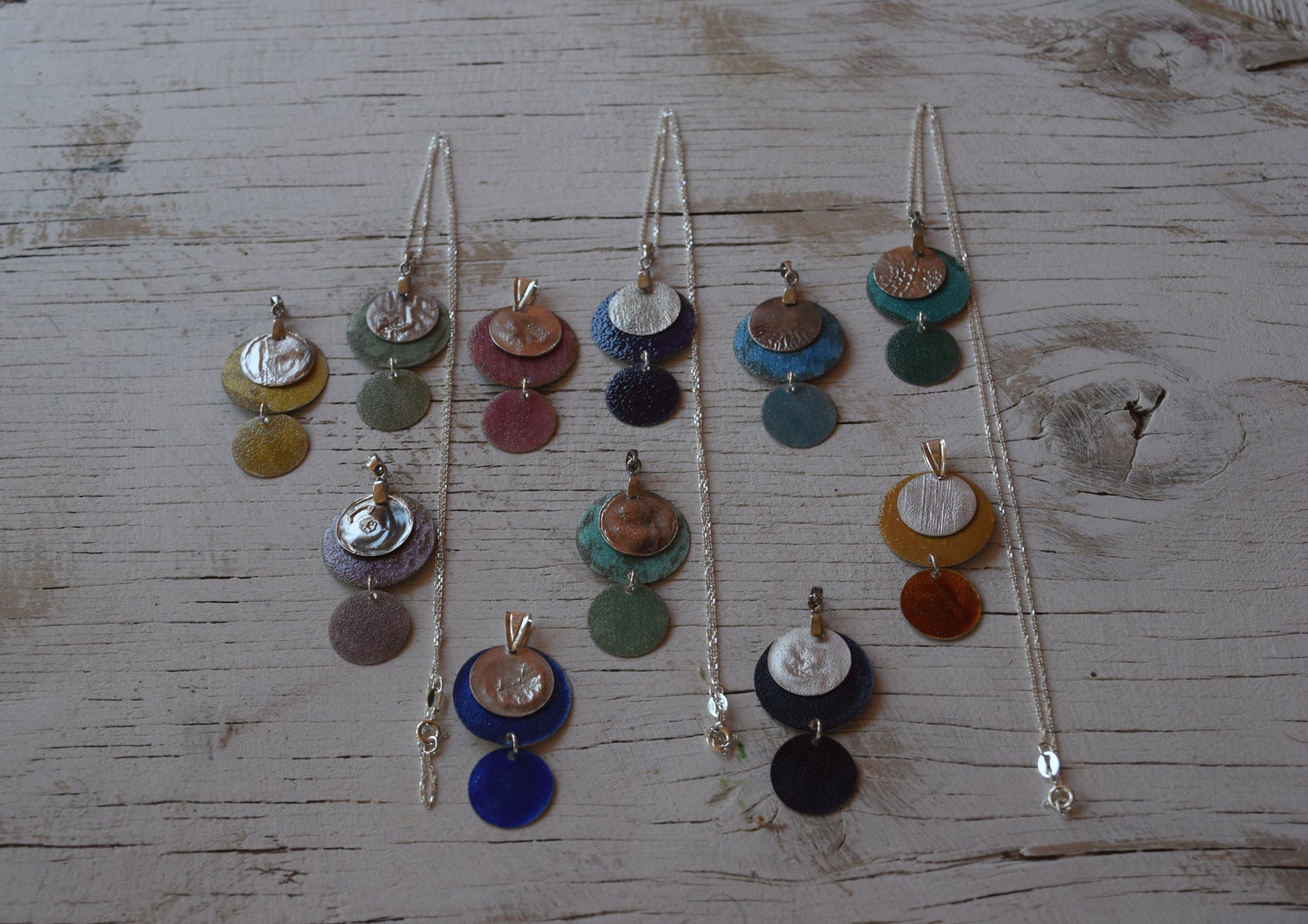 Pendant in sterling silver enameled on fire. Different colors Etsy