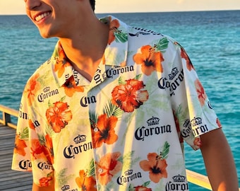NWT Men’s Corona Floral Hawaiian Shirt