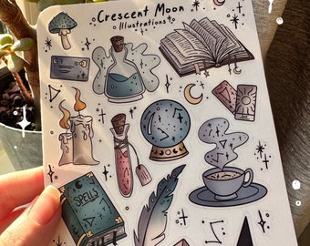 Foglio adesivo magico | Adesivi | Impermeabile | Stregoneria | Bottiglia di pozione | libri | Bullet journal, scrapbooking, adesivo per laptop