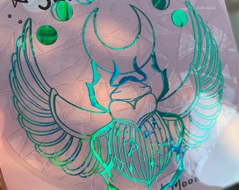 Scarab suncatcher | Egypt Suncatcher - Window sticker, sticker, rainbows, Holographic, Suncatcher, Window Suncatcher, Rainbow suncatcher