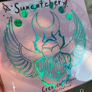 Scarab suncatcher | Egypt Suncatcher - Window sticker, sticker, rainbows, Holographic, Suncatcher, Window Suncatcher, Rainbow suncatcher