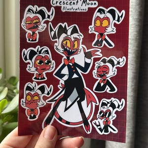 Helluva boss sticker sheet | Fizzarolli, Blitz, Stolas and baby's | Helluva boss Fan Merch | Waterproof | Bullet journal, laptop sticker Moxxie