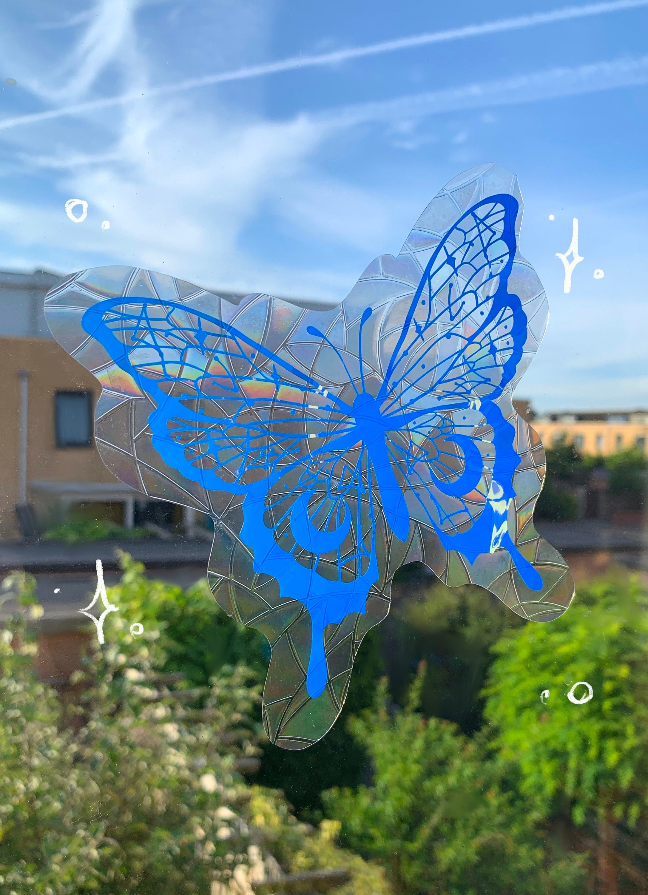 Moon Butterfly Suncatcher | Suncatcher - Window sticker, sticker, rainbows, Holographic, Suncatcher, Window Suncatcher, Rainbow suncatcher
