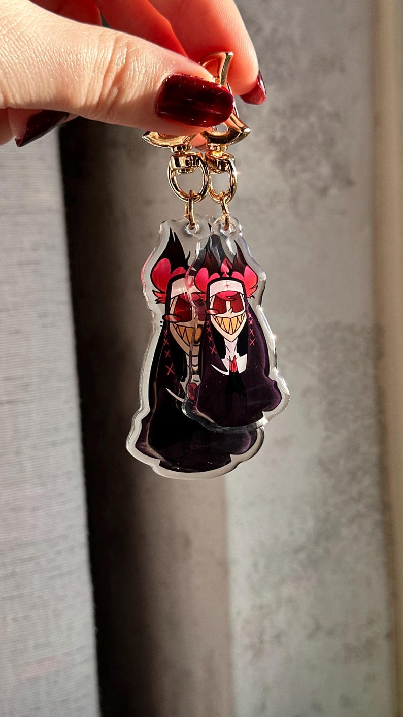Vox, Lucifer & Alastor Hazbin Hotel Keychain - Perfect for fans! Enchanting design and decorative. Must-have for Hazbin Hotel enthusiast! image 8