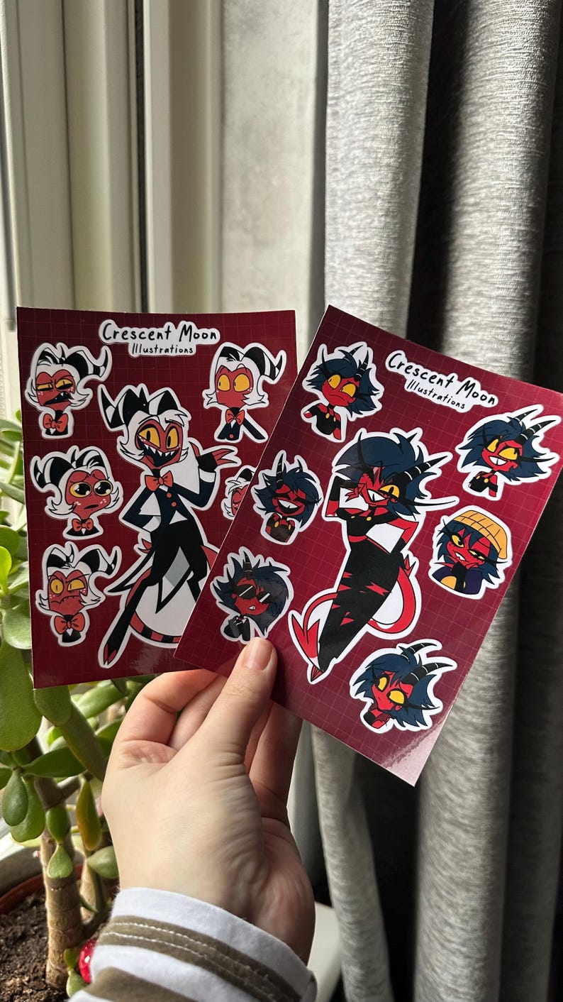 Helluva boss sticker sheet | Fizzarolli, Blitz, Stolas and baby's | Helluva boss Fan Merch | Waterproof | Bullet journal, laptop sticker afbeelding 8
