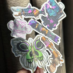 Etiquetas misteriosas do Jinx | Espelho | Decalques Explosivos e Dinâmicos | Liga das Lendas | Netflix | Bullet Journal, scrapbooking, adesivo para notebook