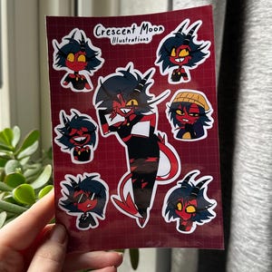 Helluva boss sticker sheet | Fizzarolli, Blitz, Stolas and baby's | Helluva boss Fan Merch | Waterproof | Bullet journal, laptop sticker Millie