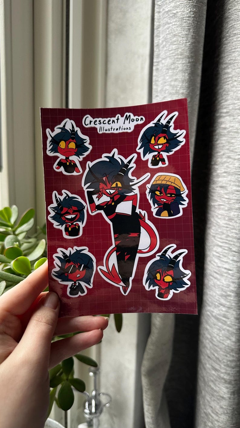 Helluva boss sticker sheet | Fizzarolli, Blitz, Stolas and baby's | Helluva boss Fan Merch | Waterproof | Bullet journal, laptop sticker Millie