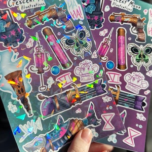 Arcane Jinx Stickerbogen | Explosive und dynamische Aufkleber | League of Legends | Netflix-Serie | Bullet Journal, Scrapbooking, Laptop-Aufkleber