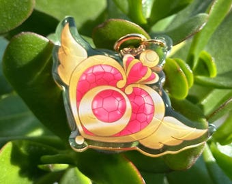 Sailor Moon Holographic Epoxy Keychain featuring the Crisis Moon Compact! Unique Accessory!