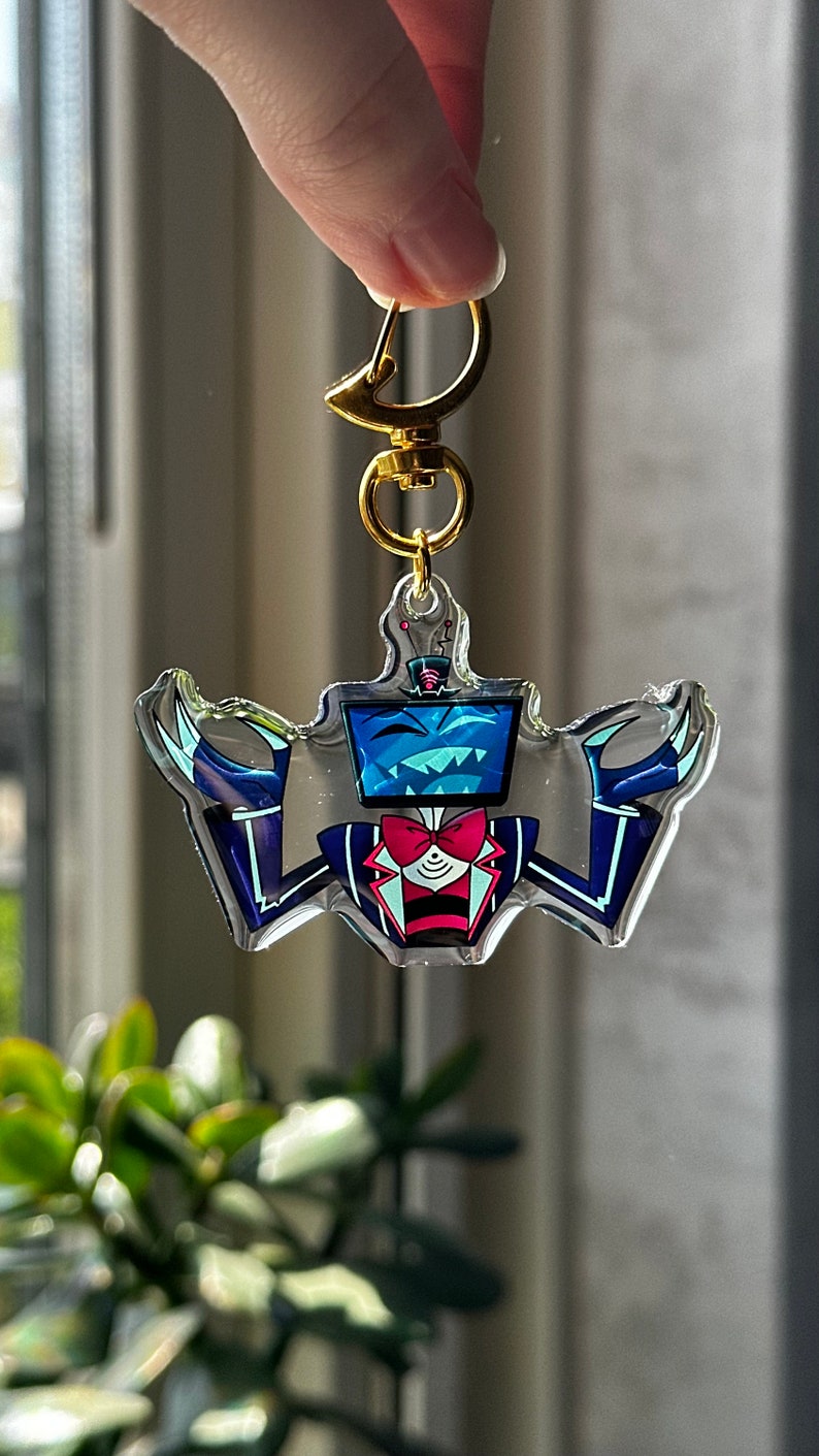 Vox, Lucifer & Alastor Hazbin Hotel Keychain - Perfect for fans! Enchanting design and decorative. Must-have for Hazbin Hotel enthusiast! image 2