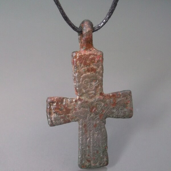 Ancient Viking Cross from the Images of the Supreme god Odin. Old Norse. Religious Christian Artifact. 11-12th century AD