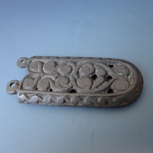 Medieval Bronze Fragment of the End of Belt with Flower Pattern of the Slavic Type from the 13-14th ceentury AD