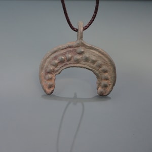 Authentic Medieval Scandinavian Lunula. Old Norse Crescent. Viking Artifact from the 10th-12th century AD