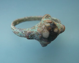 Ancient Medieval Viking Ring. Eye of Nidhogg. Eye of Dragon. Ring with Age Patina 8th -10th century AD