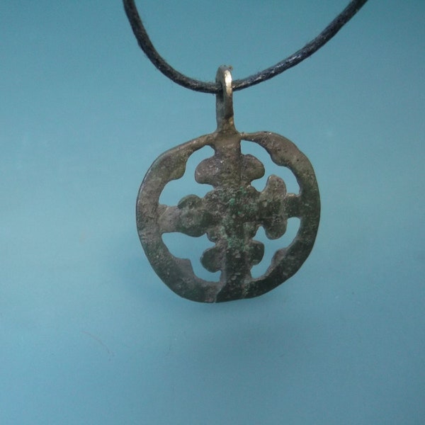 Ancient Medieval Slavic Necklace. Pagan Age Amulet. Sun Cross from Middle Ages 10th-12th centuries AD