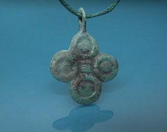 Ancient Christian Pendant. Spiritual Amulet. Medieval Religious Artifact 10-12th century AD
