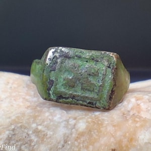 Original Medieval Ring of the Crusaders, Ring with Cross, Ring with Sign from the 12th 13th century AD