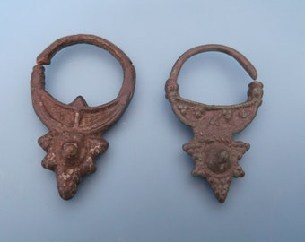Unique Ancient Earrings of Slavic Type. Slavic Kolt. Medieval Earrings 11th-13th centuries AD