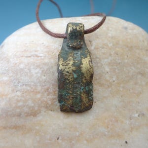 Ancient Authentic Bronze Amulet. Pagan Pendant of Chernyakhov Culture from the 3rd to 5th centuries AD