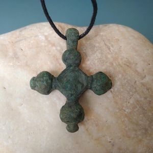 Very Ancient Viking Pendant. Antiquity Christian Relic. Cross of Vikings. Men&#39;s Viking Necklace 900-1100 AD