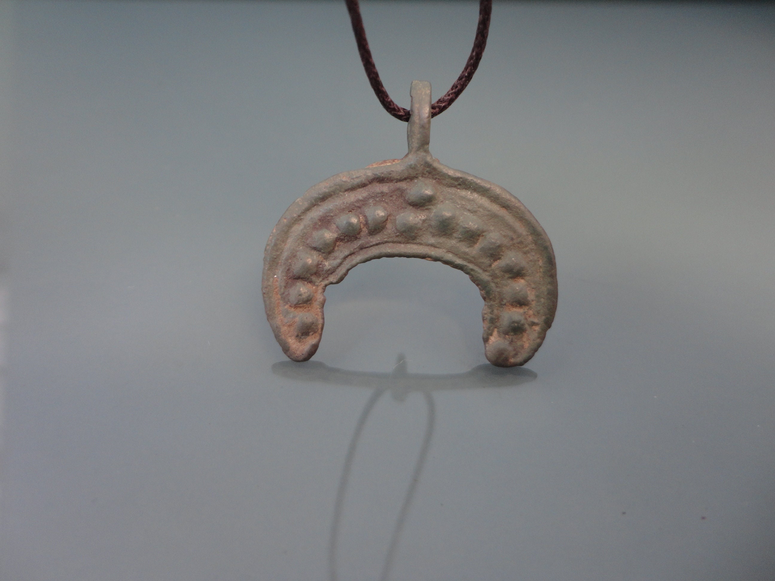 Authentic Medieval Scandinavian Lunula. Old Norse Crescent. Viking Artifact from the 10th-12th century AD