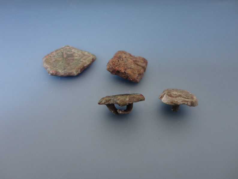 Ancient Three Brooches for Attaching Belt. Artifacts of Slavic Type 12-13th century AD image 7