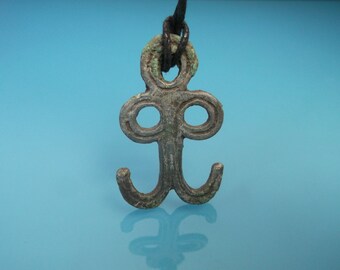 Ancient Medieval Amulet. Triskelion. Viking Anchor Necklace 8-10th century AD