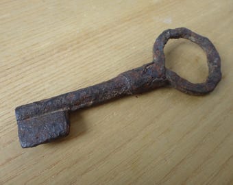 Antique Iron Key, Big Door Key, Old Key from the 18th century