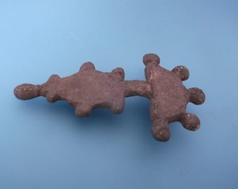 Ancient Bronze Brooch of Penkovka Culture. Five Fingered Brooch. Fibula 5-7th century AD